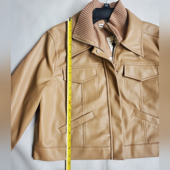 NWT$495 SIMKHAI Becka Boxy Zip-front Vegan Faux Leather Jacket Sz Large - Picture 9 of 15